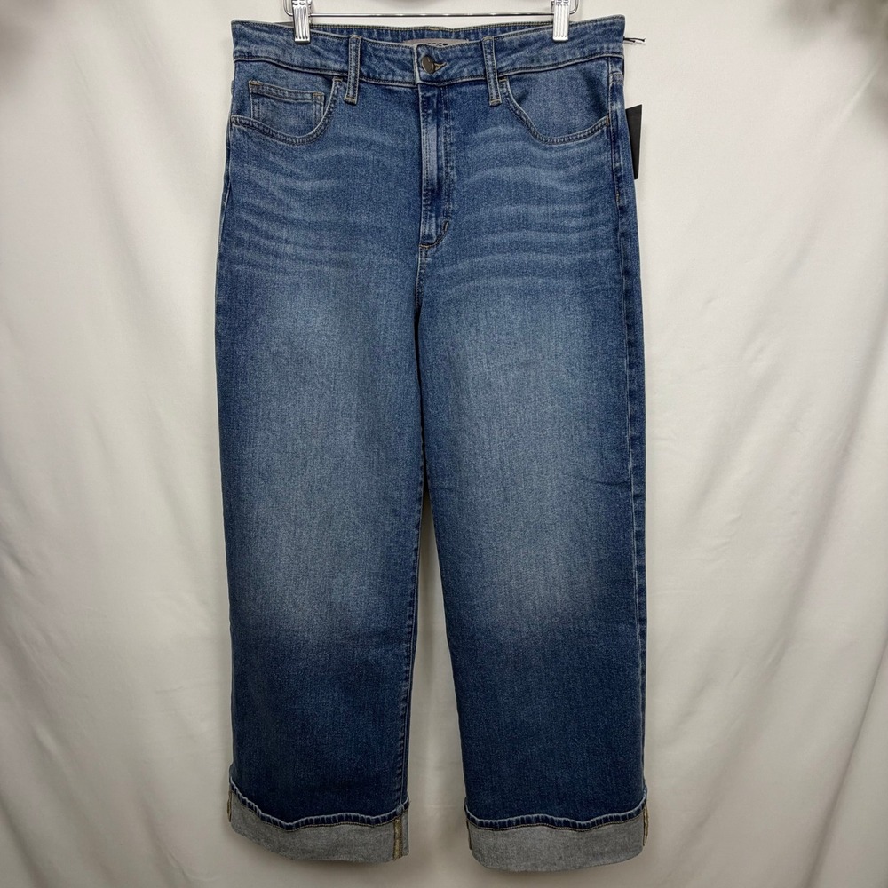 Joes Jeans Gertrude High Rise Wide Leg Ankle Jeans Blue Cuffed Size 32 NWT